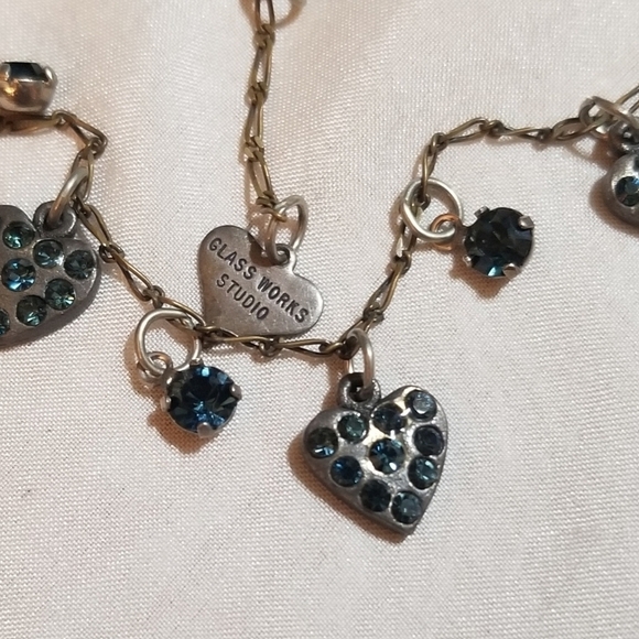 Vtg Glassworks Studio Crystal Heart Necklace - Picture 5 of 6